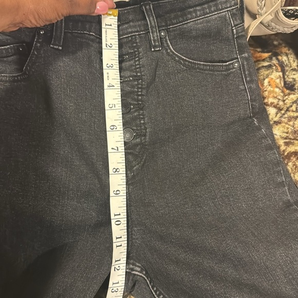 Free People Womens Curvy 29 Black Stretch Denim High Rise Skinny Button Fly Jean - Picture 11 of 13